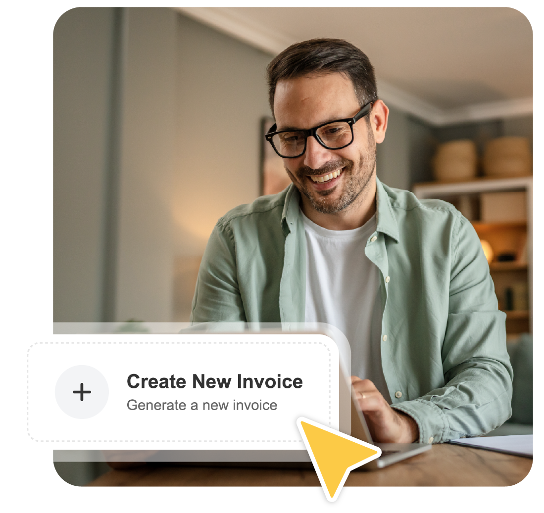 Business owner using free invoice generator
