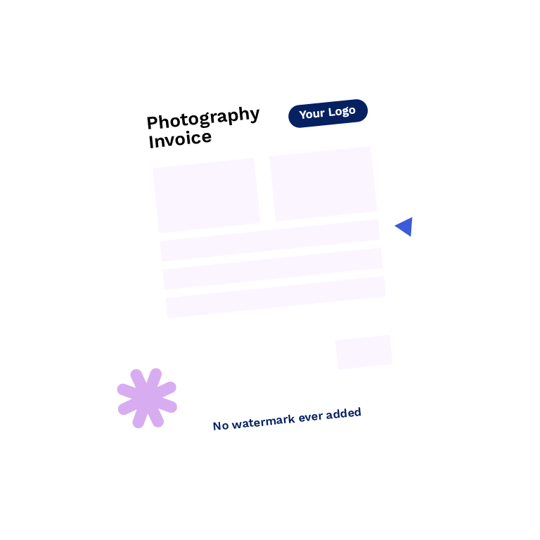 Example photography invoice created with BooInvoice invoice software for photographers